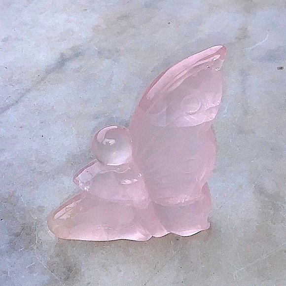 FAIRY ROSE QUARTZ CRYSTAL CARVED GEMSTONE NEW HEALING STONE UNCONDITIONAL LOVE - Picture 2 of 12